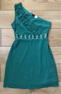 Zielona asymetryczna sukienka Bodyflirt 34