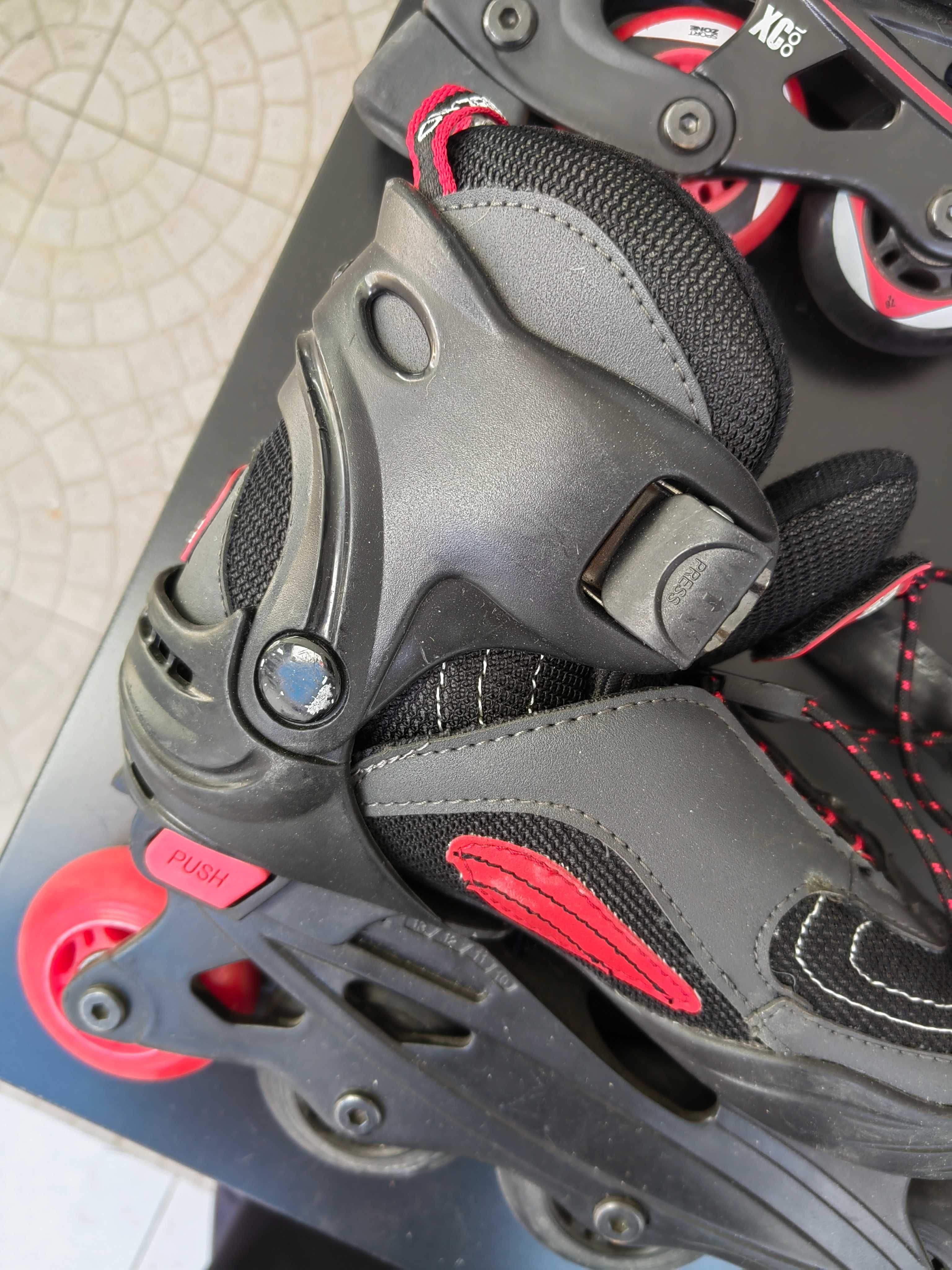 Patins em linha + proteções