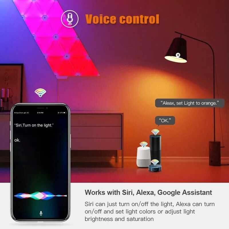 Smart Żarówka RGB LED Tuya E27 z WiFi i Bluetooth - przez Smartfon App