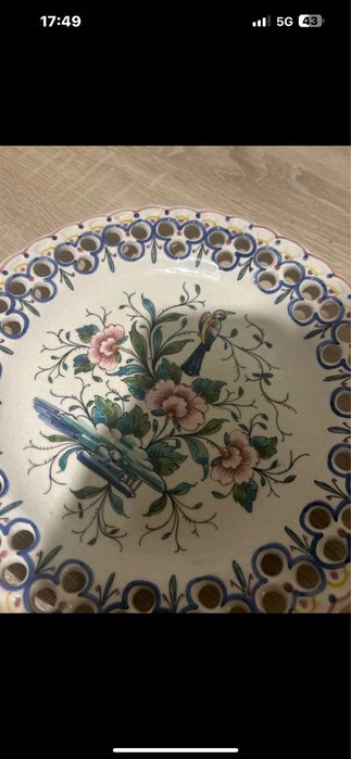 Prato de decoração porcelana