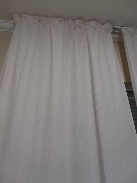 Cortinado franzido para calha ou varão (bege/ cor areia)