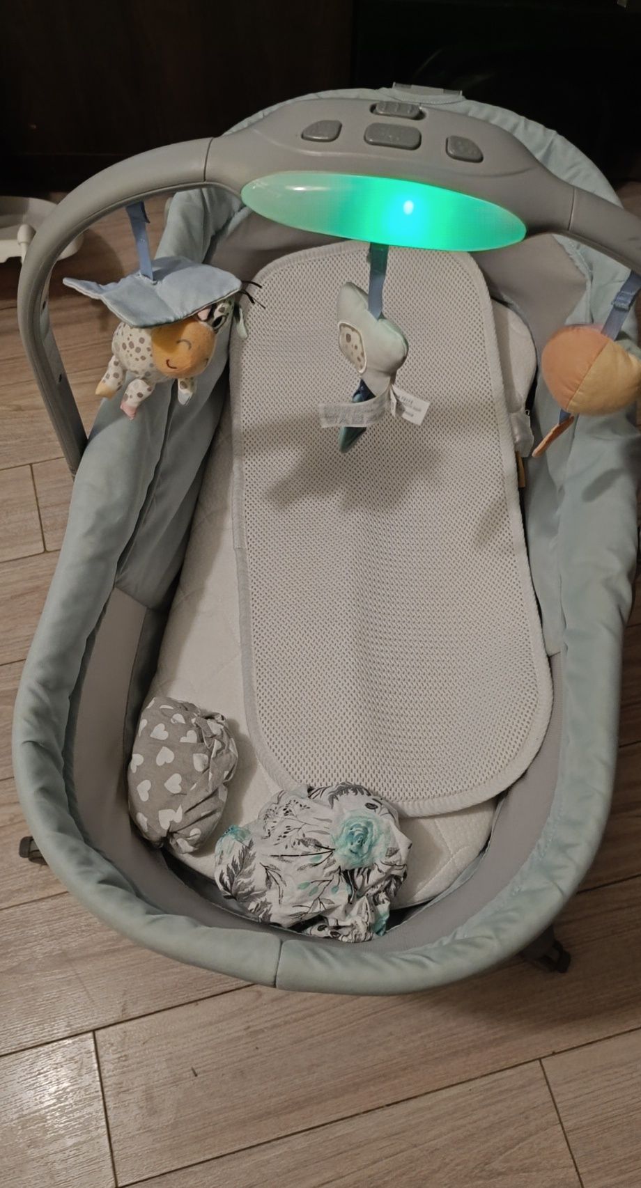 Chicco Łóżeczko Baby Hug AIR 4w1 Antique Sky + dodatki