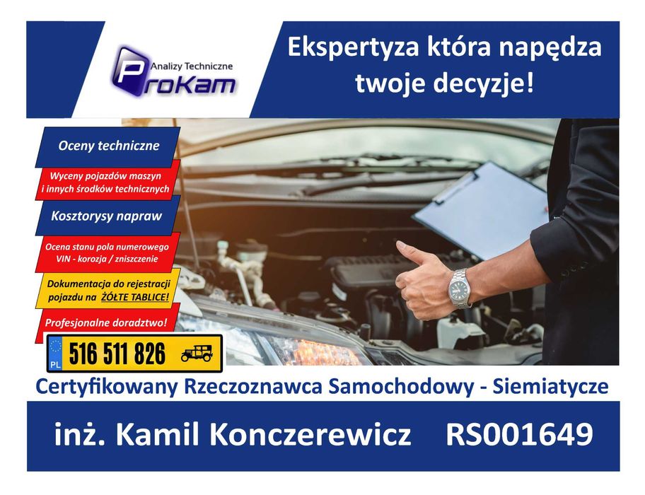 Rzeczoznawca Samochodowy Certyfikowany, VIN, Zabytki, Wyceny