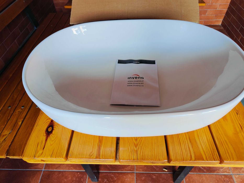 Umywalka łazienkowa biała INVENA 600x420x145 mm NOWA