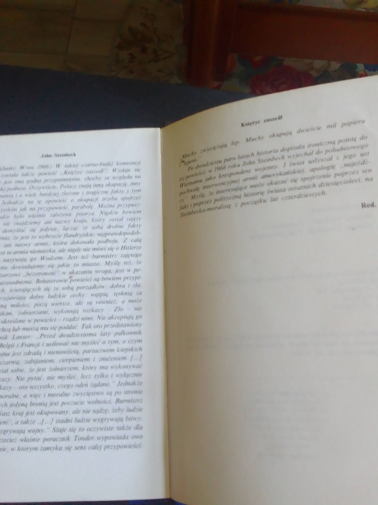 Księżyc zaszedł, John Steinbeck
