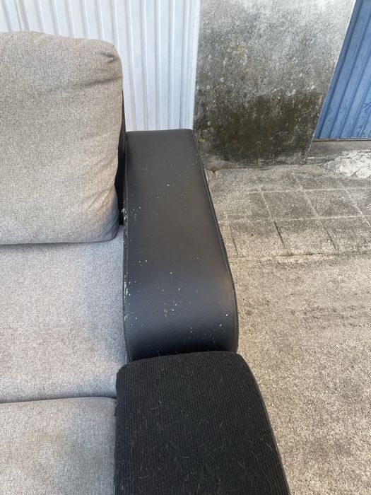 Sofá Chaise longue  3 lugares Preto