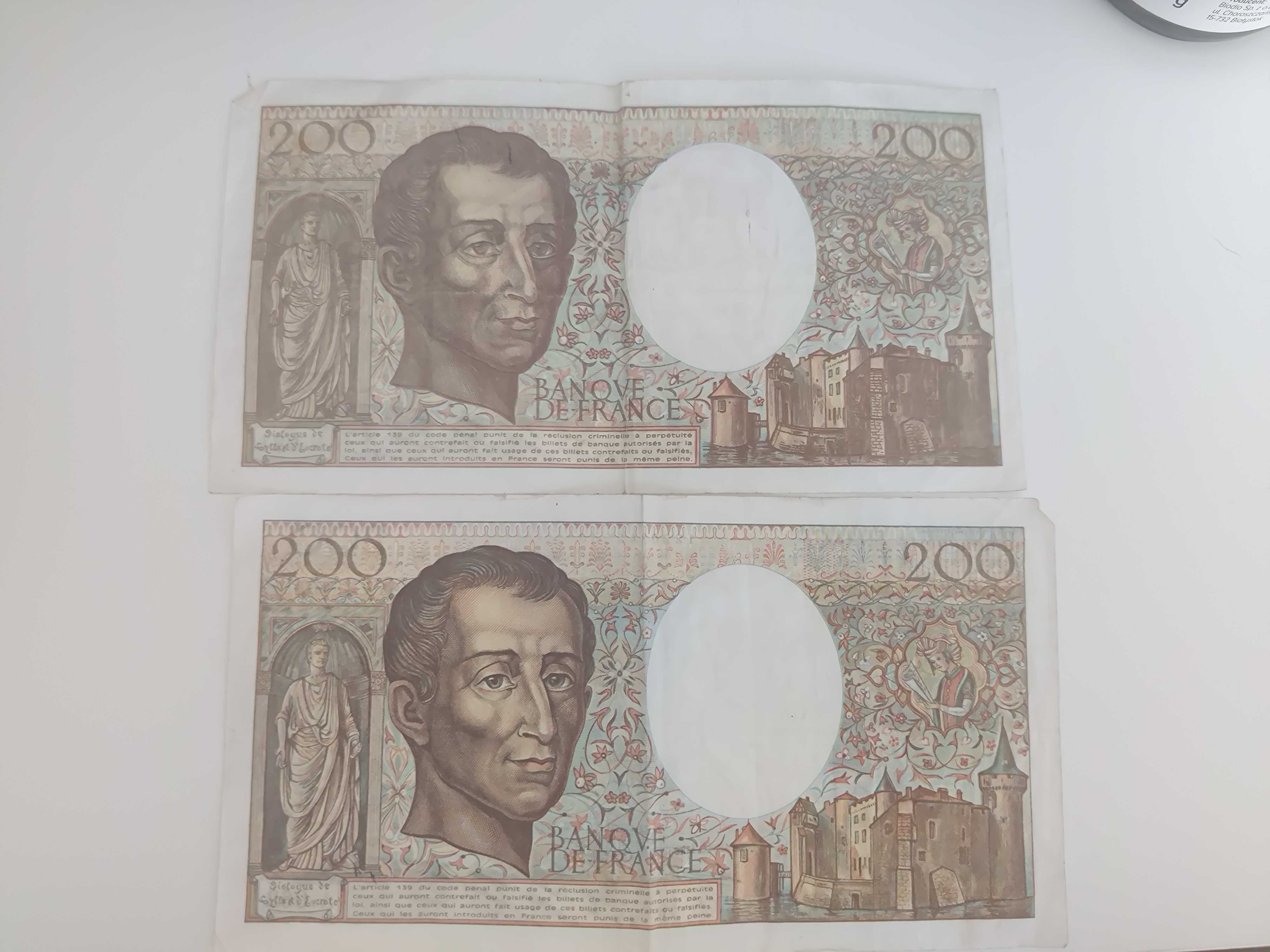 Frank Francuski banknoty 200zl x2