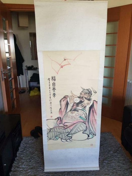 Pintura Buda em tecido de autor macaense contemporâneo