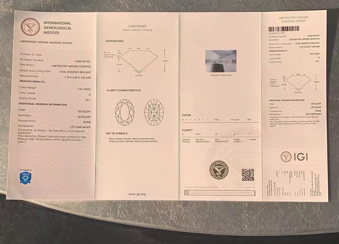 Naszyjnik z diamentem laboratoryjnym 1.26ct IGI – złoto 18K
