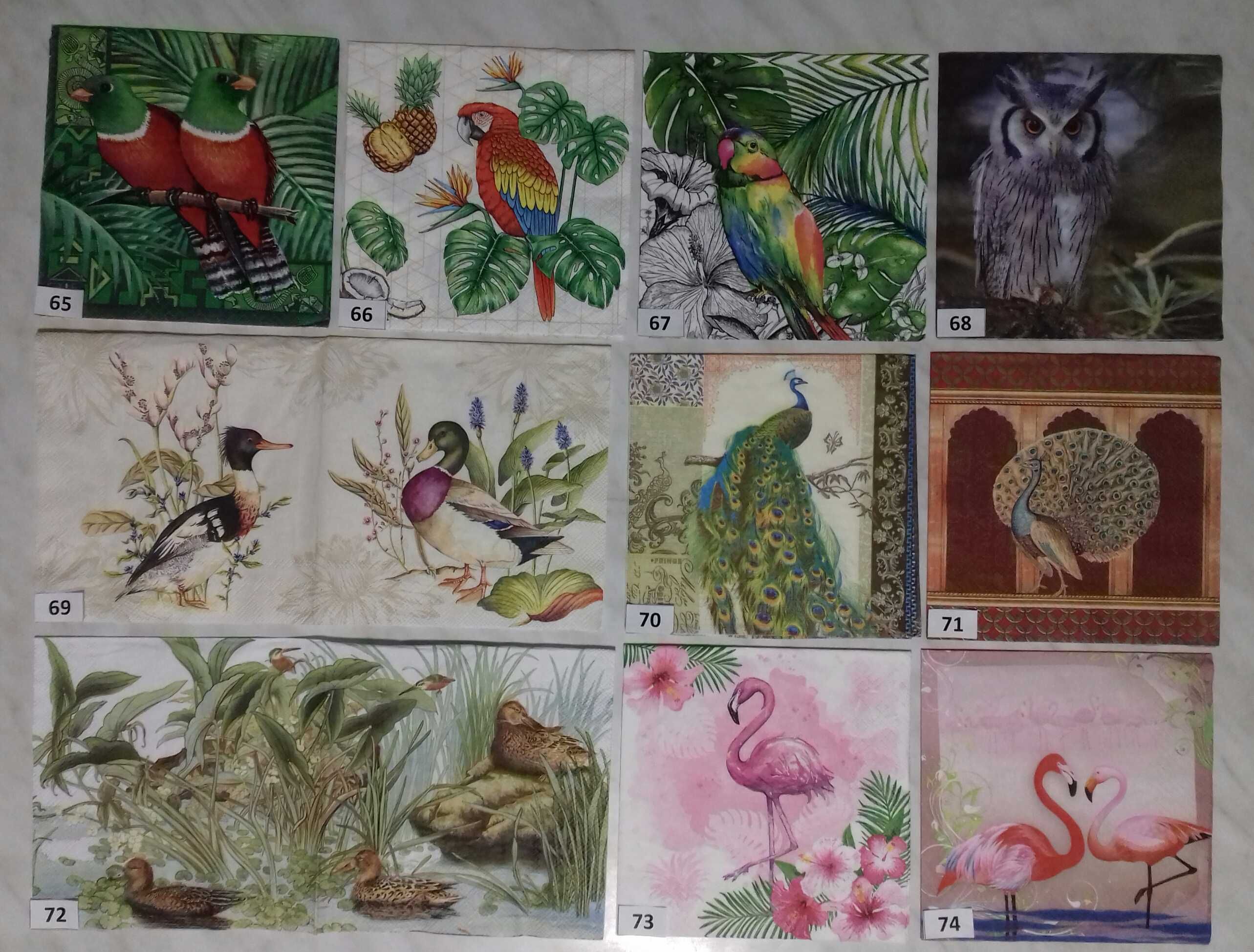 Serwetki decoupage ptaki zestaw B  (88 wzorów)