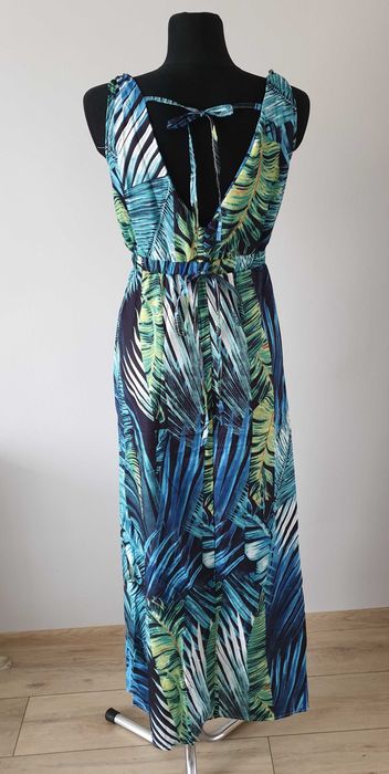 Sukienka rozmiar M maxi długa liście jungle NOWA