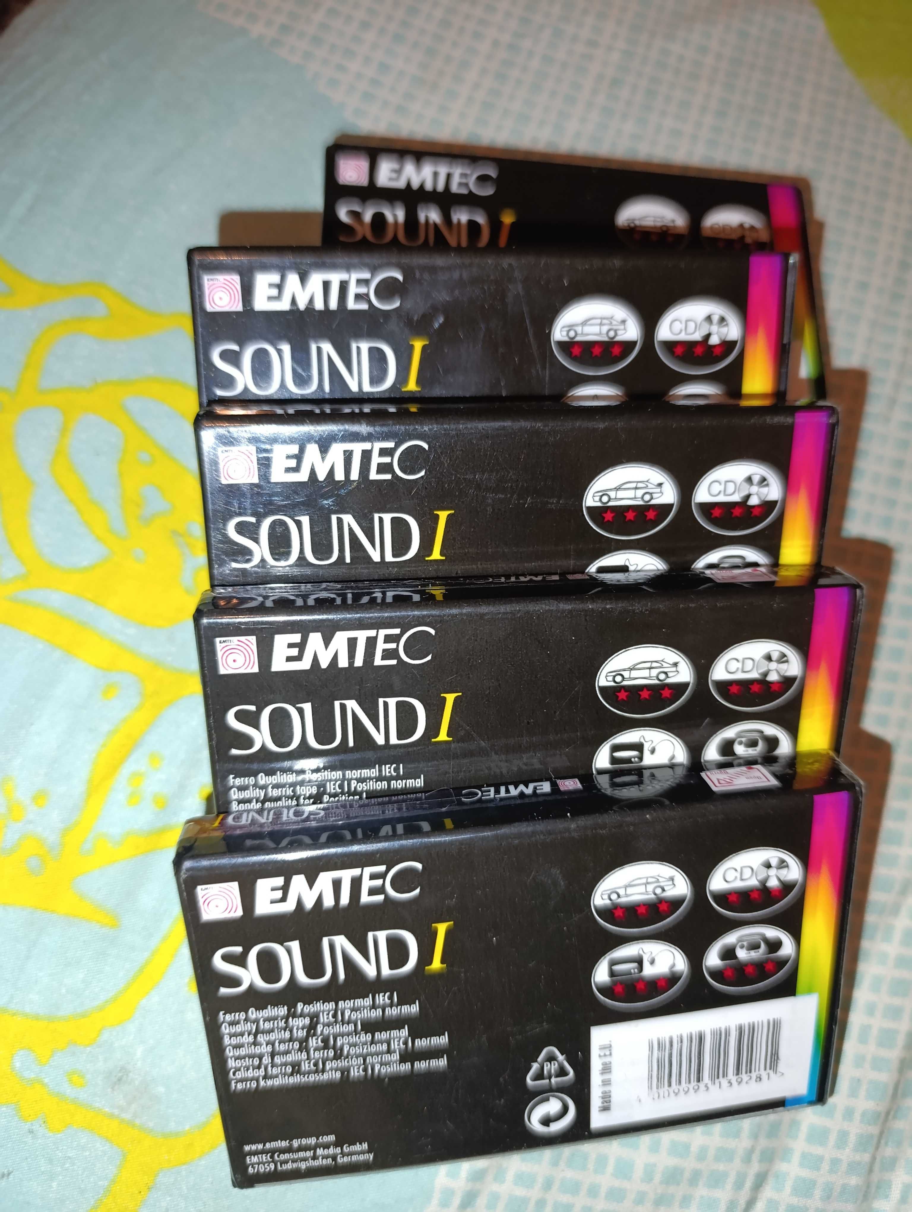 kasety magnetofonowe 5 szt czyste EMTEC SOUND - prl