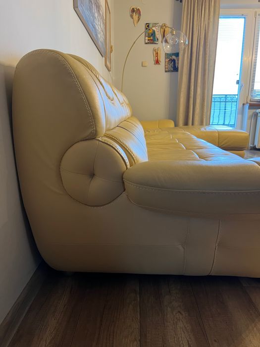 Narożnik skóra naturalna-ecru!