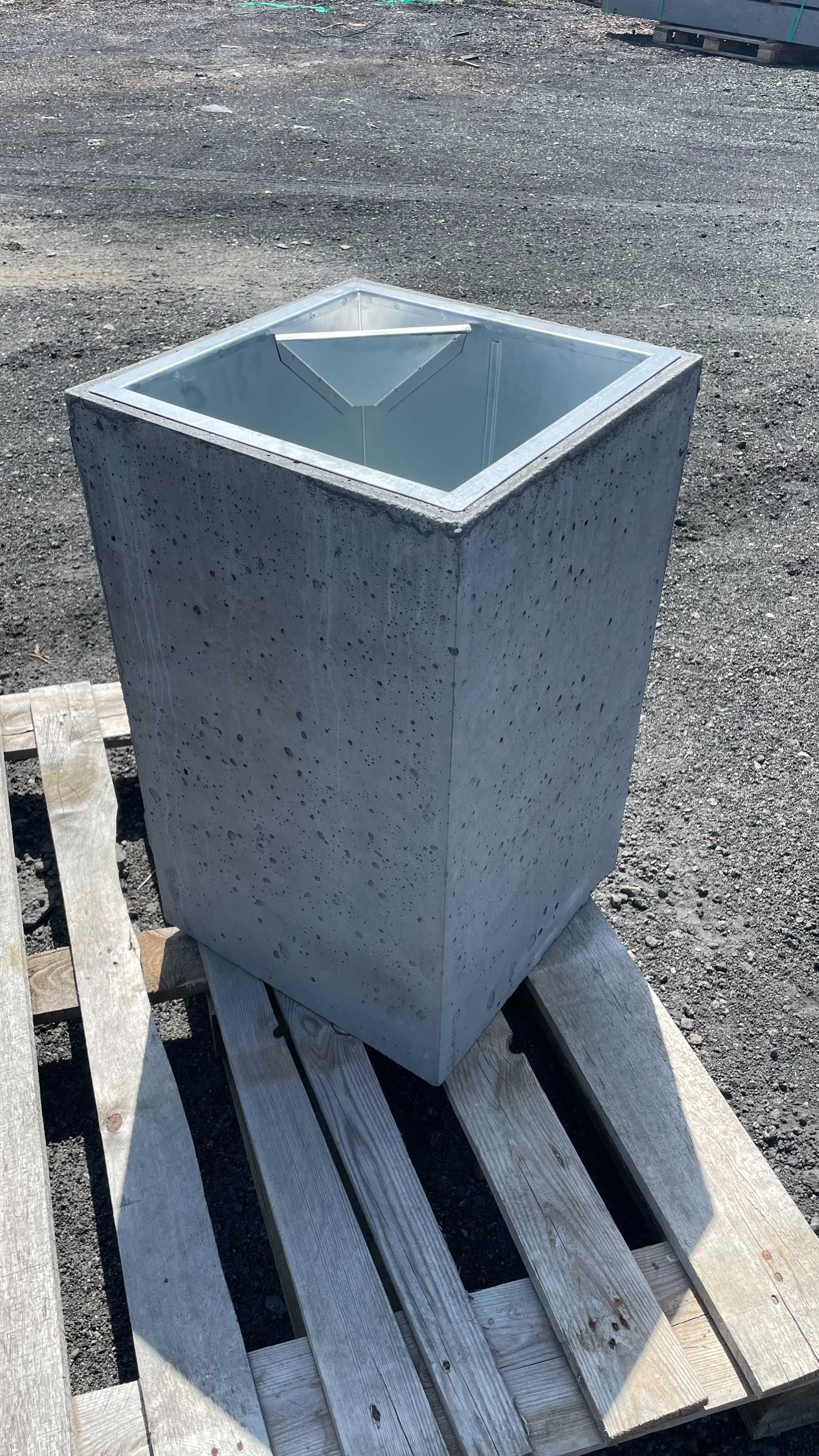 kosz betonowy, donica  betonowa z wkladem 40x40x65