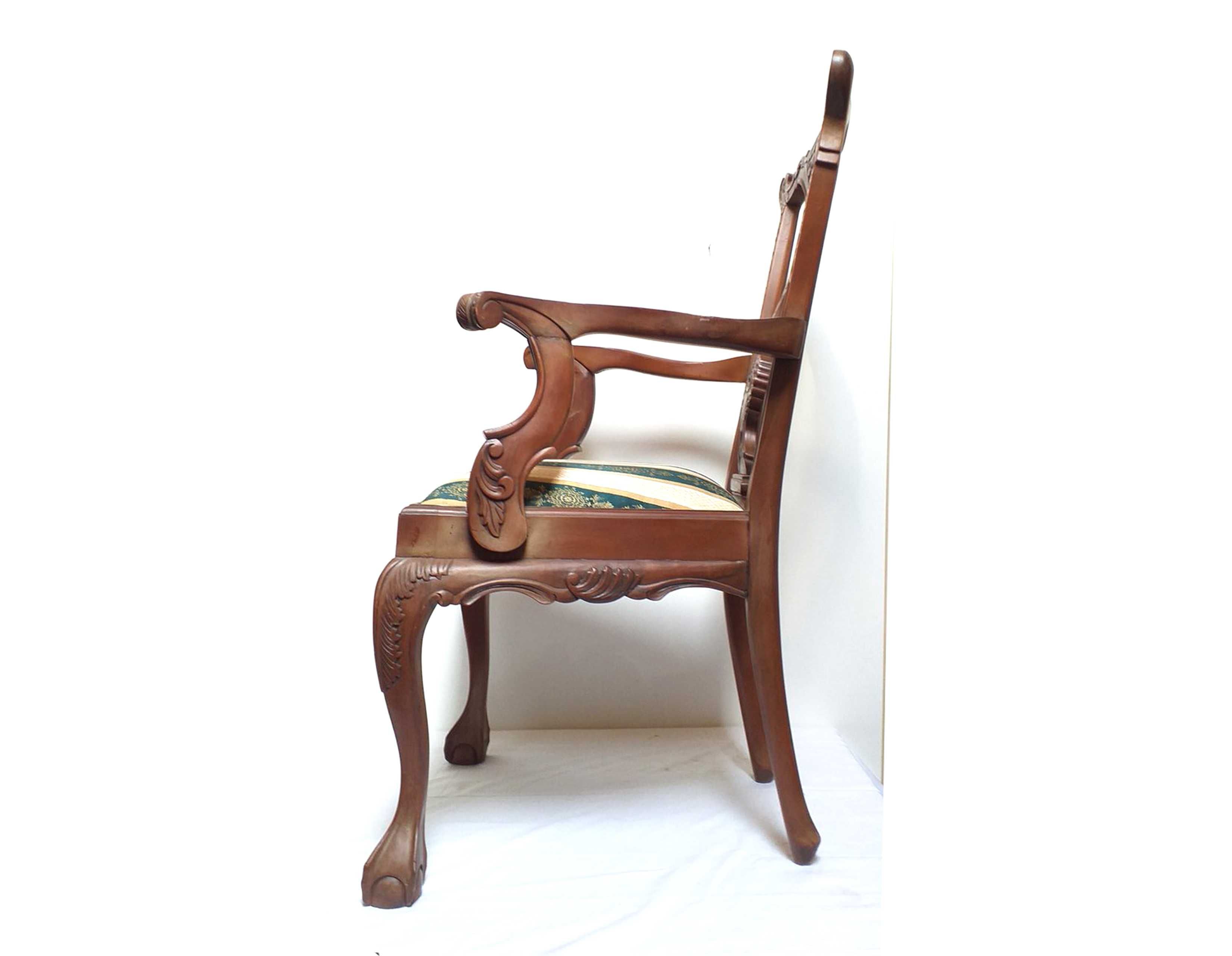 Fotel, Krzesło z litego drewno MAHOŃ