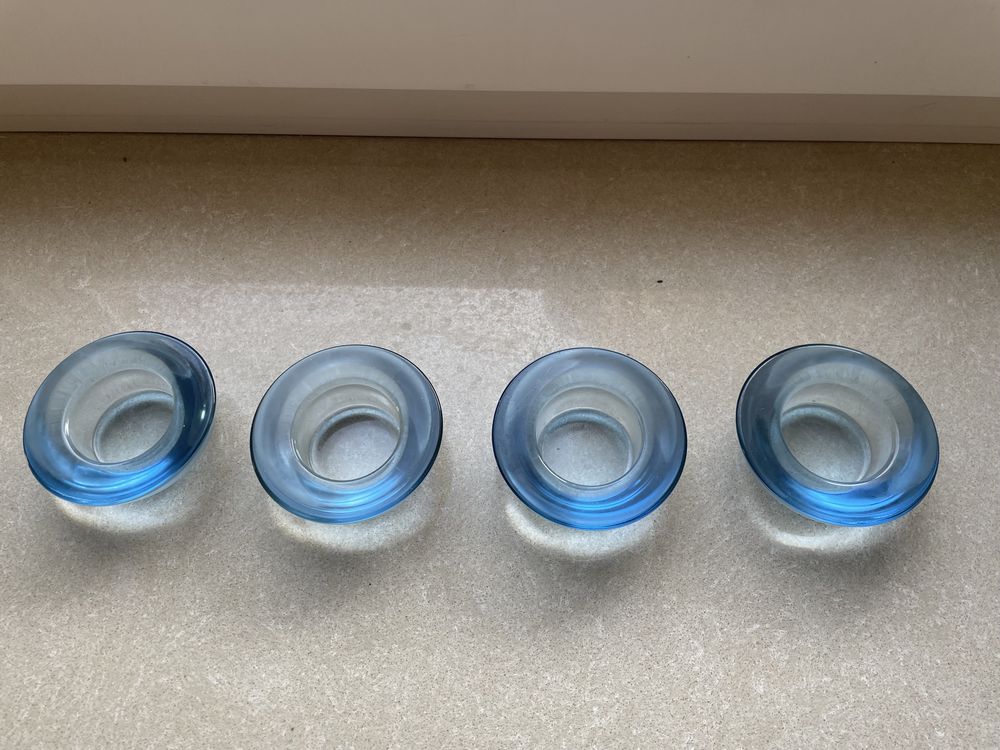 OKAZJA! Ikea nowe swieczniki tea light 4 szt. niebieskie szkło