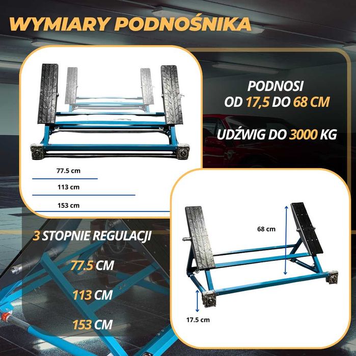 podnośnik hydrauliczny samochodowy podnośnik nożycowy 3000kg Regulacja