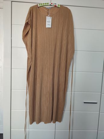 Nowa musztardowa sukienka oversize rozmiar L Zara