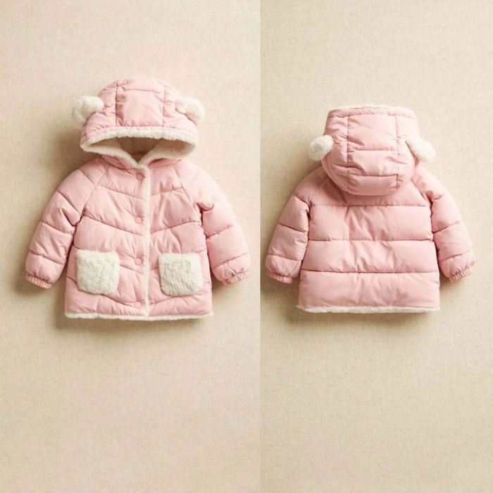 Плюшева тепла зимня курточка куртка mango на дівчинку 3-6міс
