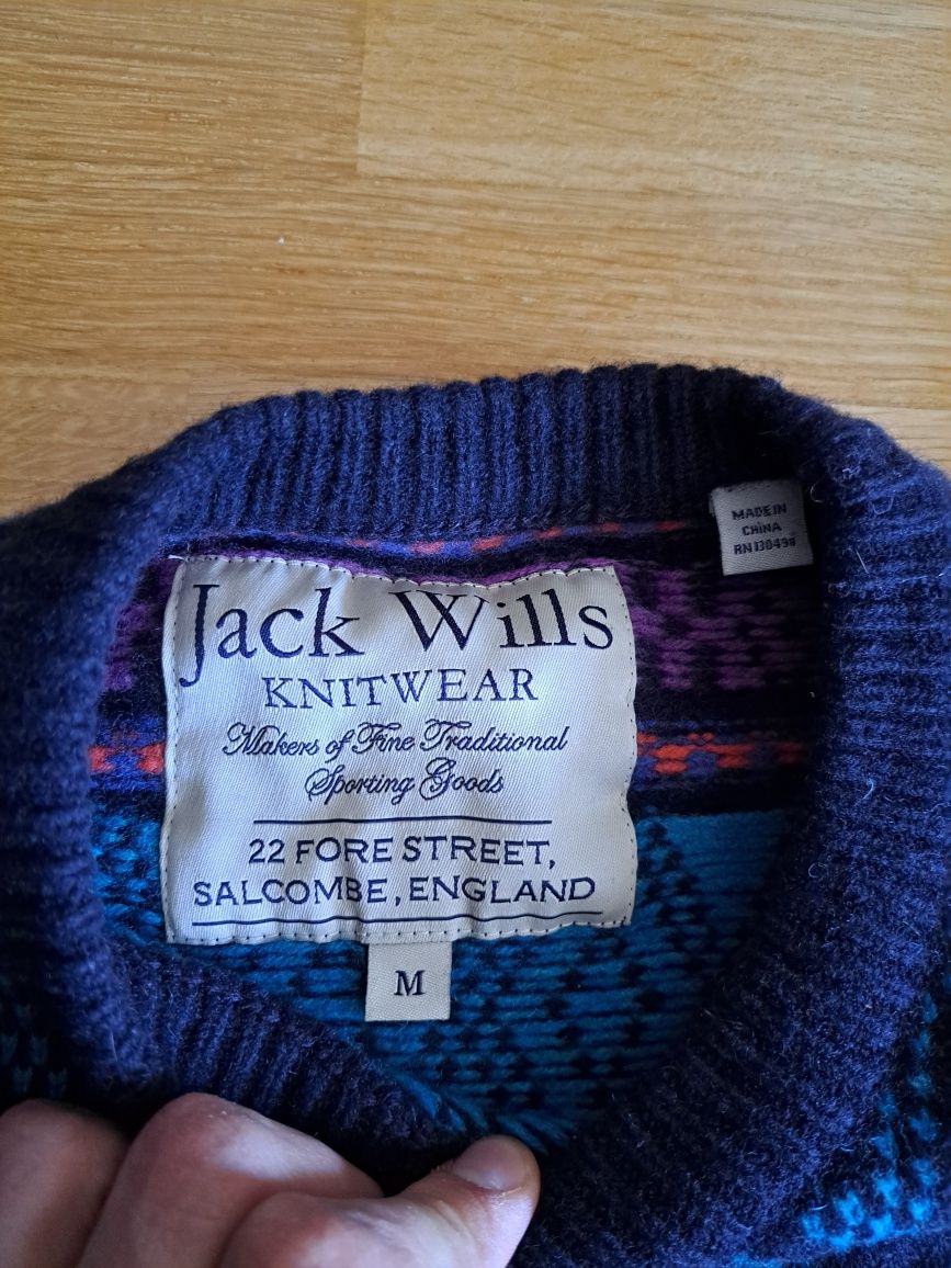 Wełniany kolorowy sweter merino Jack Wills, M