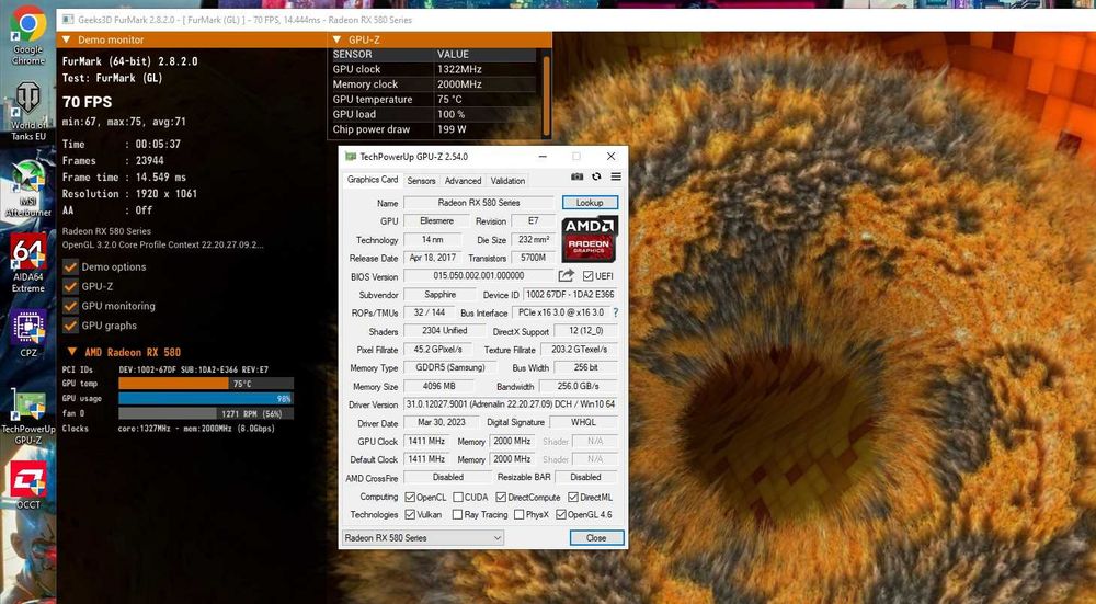 Intel i5-9500+ RX580+ 8/16Gb 3200Mhz HyperX DDR4 SSD игровой компьютер