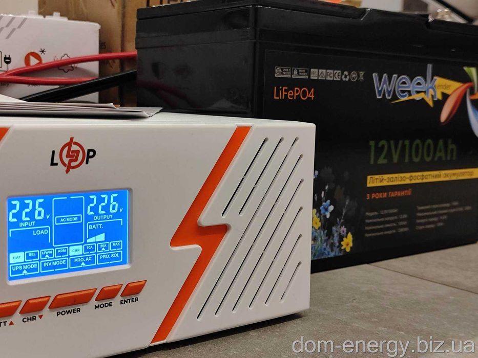 Лучший комплект резервного питания Акумулятор LiFePO4 + ИБП 1050W 12V