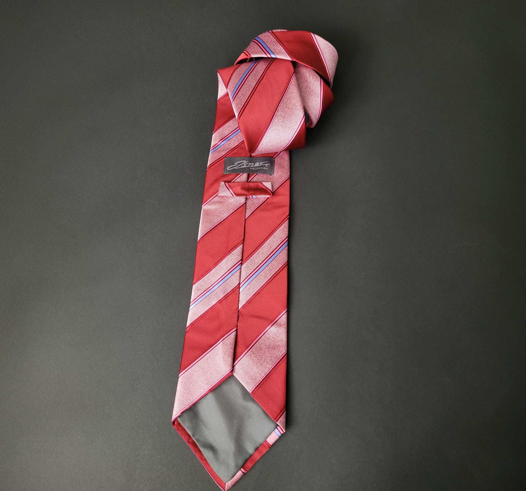 Krawat w bordowe pasy Elsner Collection