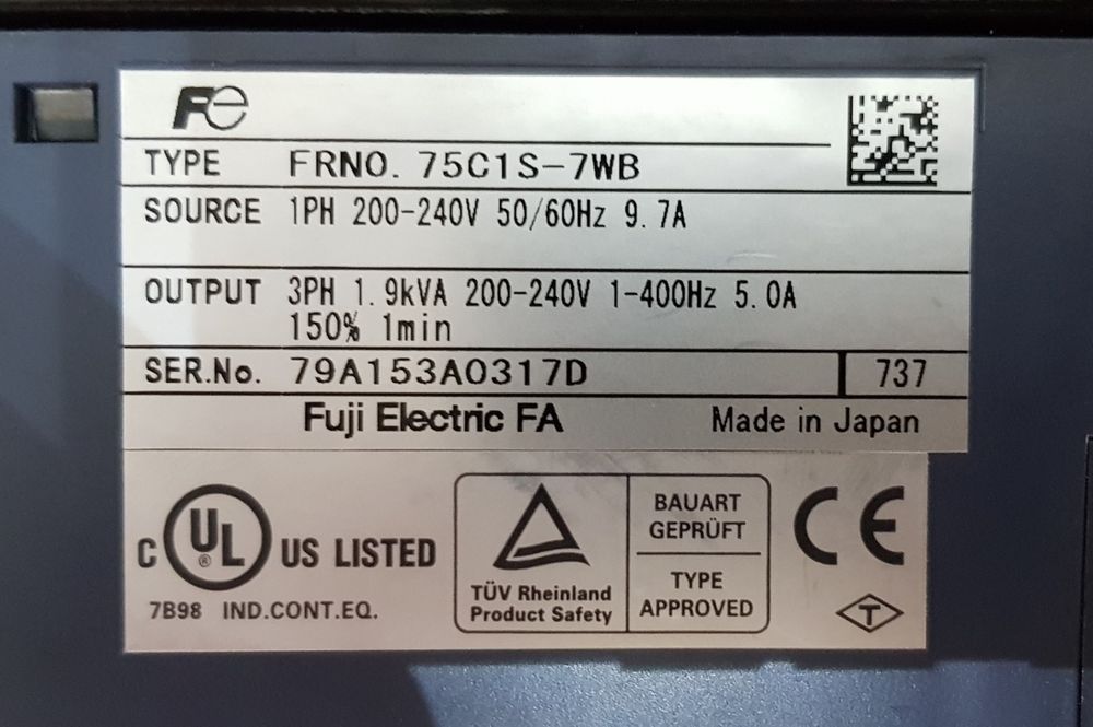 Variador de velocidade/frequência Frenic Mini FRNO. 75C1S-7WB