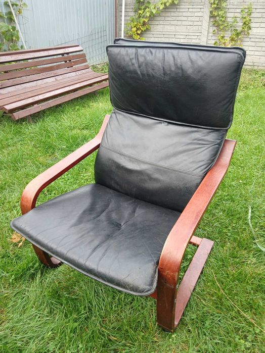 Fotel  z siedziskiem ze skóry naturalnej