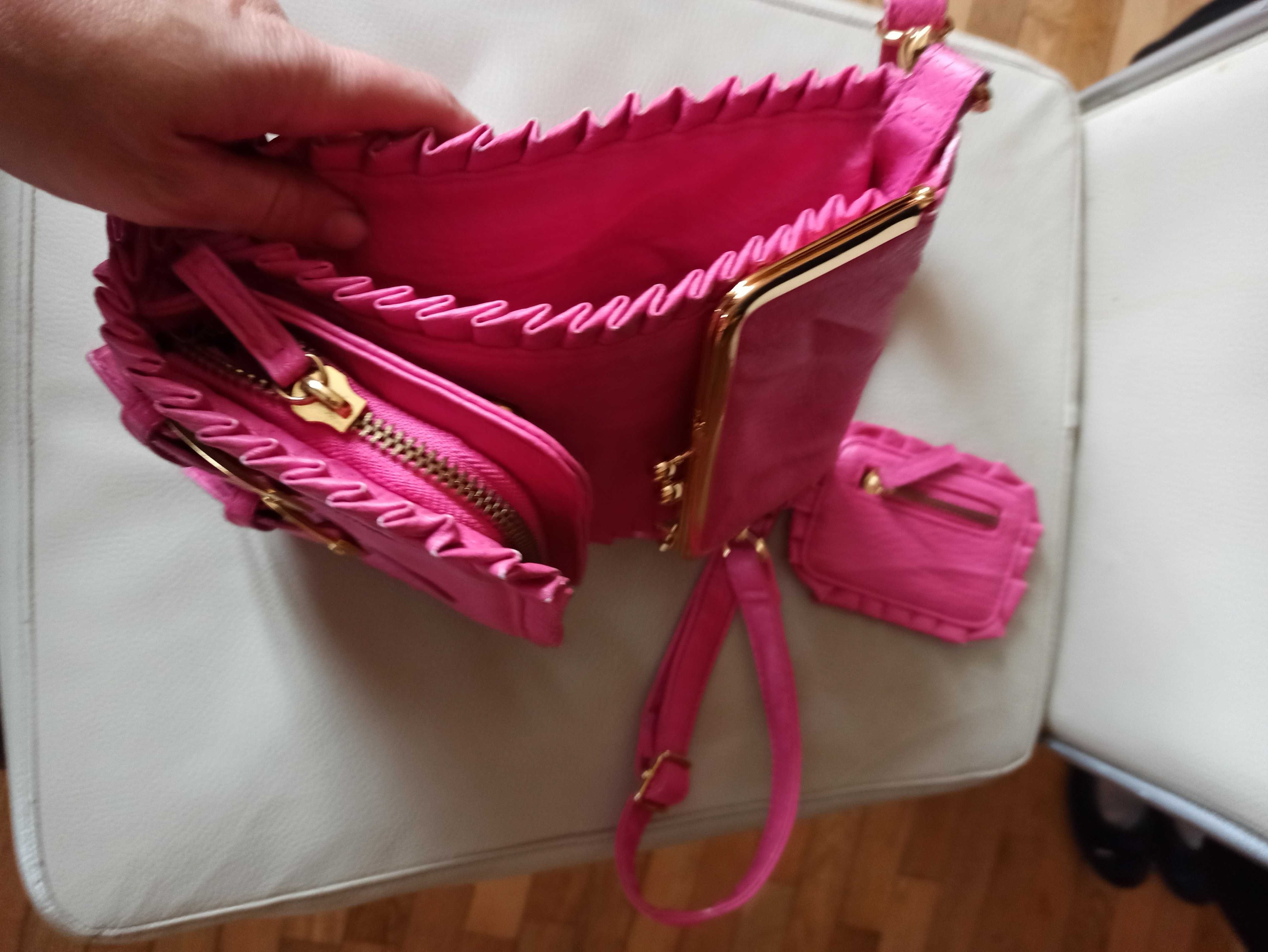 Розовая сумка рюкзачок