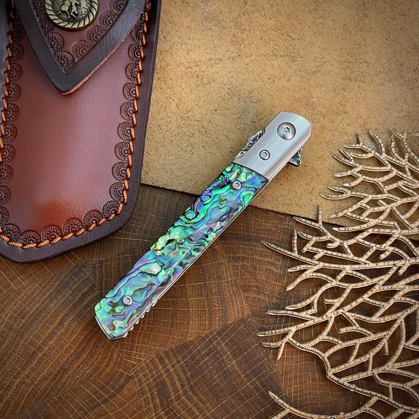 Ніж складаний Gentleman. Карманный EDC нож. Сталь дамаск.