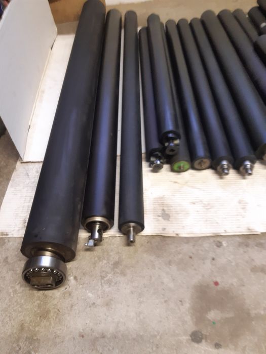 Rolki,wałki transportowe do taśmociągu, podajnika .Gumowane, ogumowane