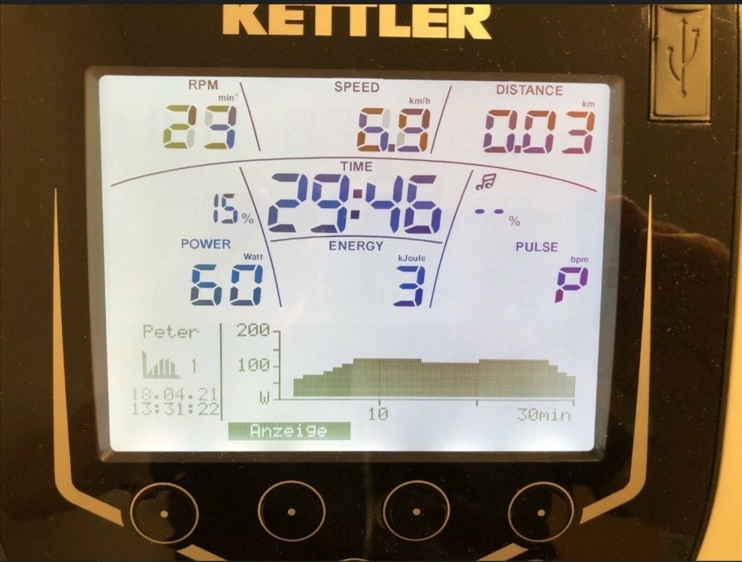 Solidny rower stacjonarny KETTLER e7, duży wyświetlacz