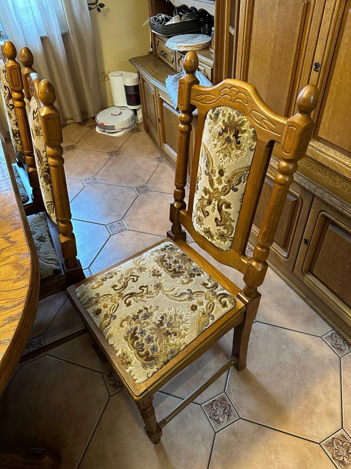 Zestaw Stół dębowy 170 cm rozkładany z 8 krzesłami