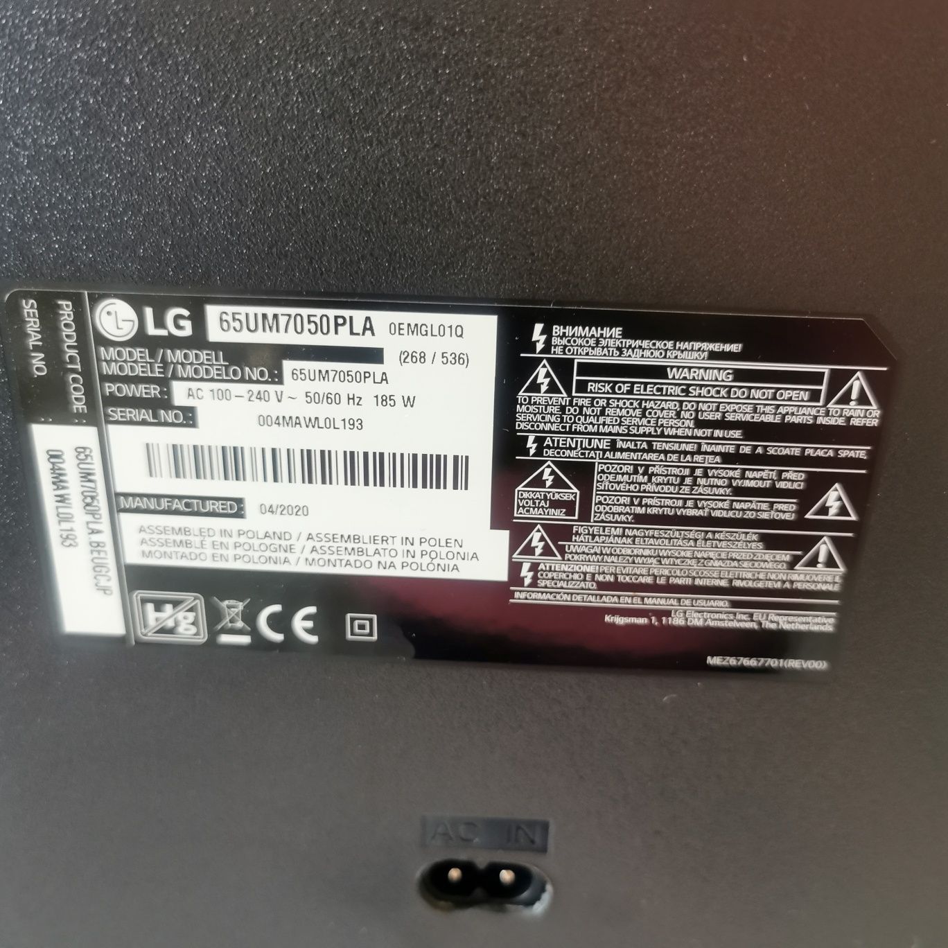 TV LG smart 4K ULTRA HD 65" Semi-nova 3 anos garantia