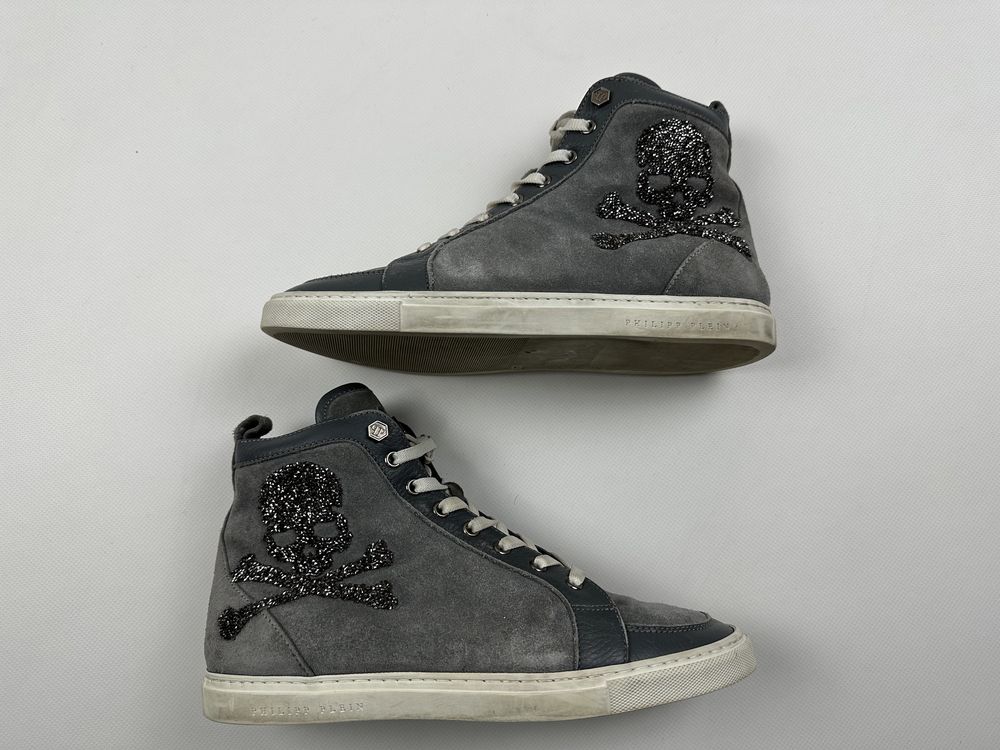 Високі кросівки philipp plein skulls sneakers grey