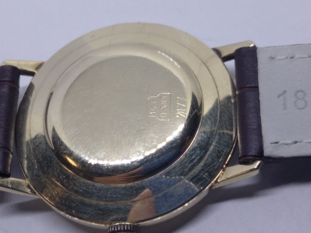 Złoty męski zegarek Bergamasco Automatic 25 Rubis incabloc złoto 585