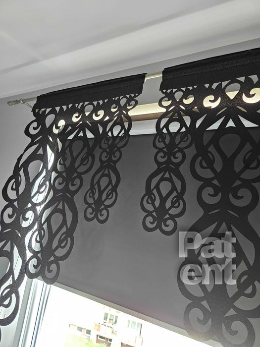 Firana panele ekranowe 60x100 cm żakardowe 2 sztuki na okno czarne