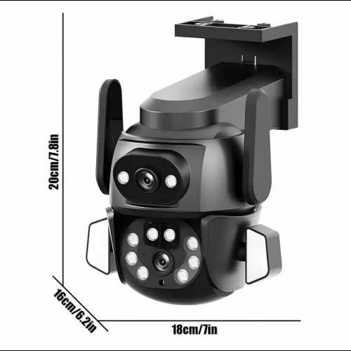 Камера наружная поворотная уличная двойная WIFI DOUL CAM Q-821 4Mp