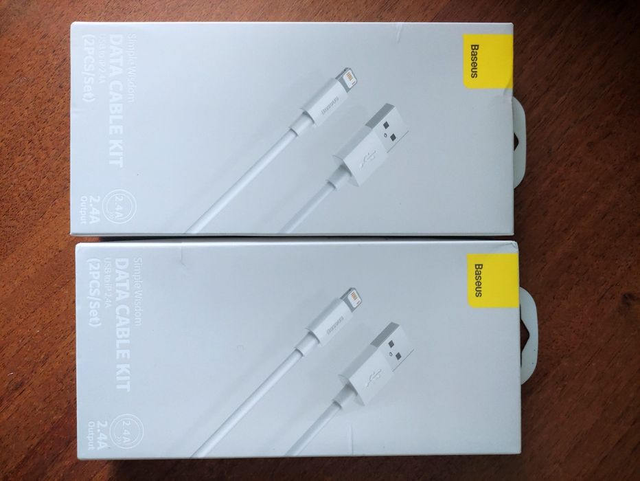 Кабель шнур зарядка Baseus USB - Lightning(iPhone) 2,4A 1,5м 2шт