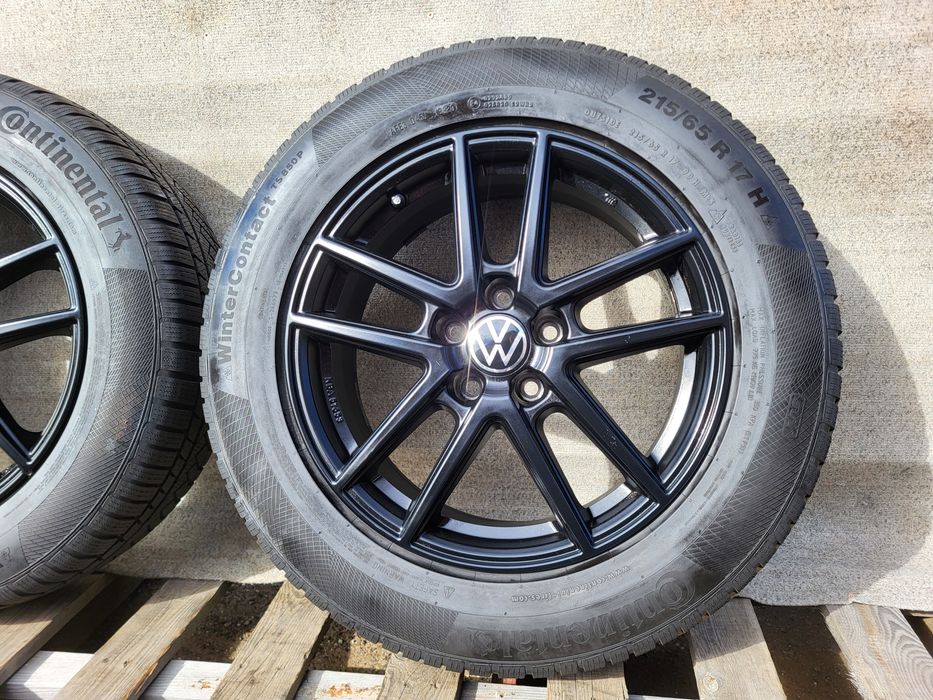 [K338] Koła zimowe 17 Cali 5x112 Continental 215/65/17 5mm VW TIGUAN