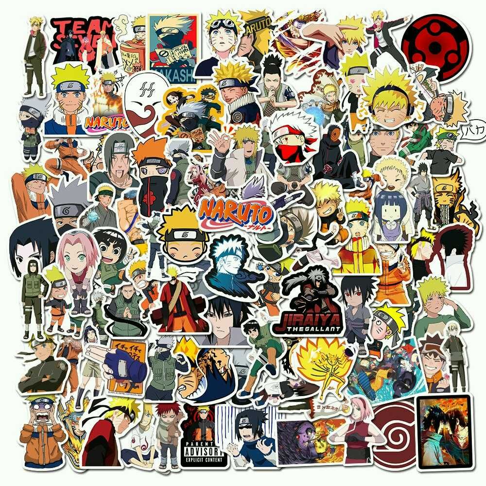 Набор наклеек стикеров на тематику японского аниме Наруто Naruto 50 шт