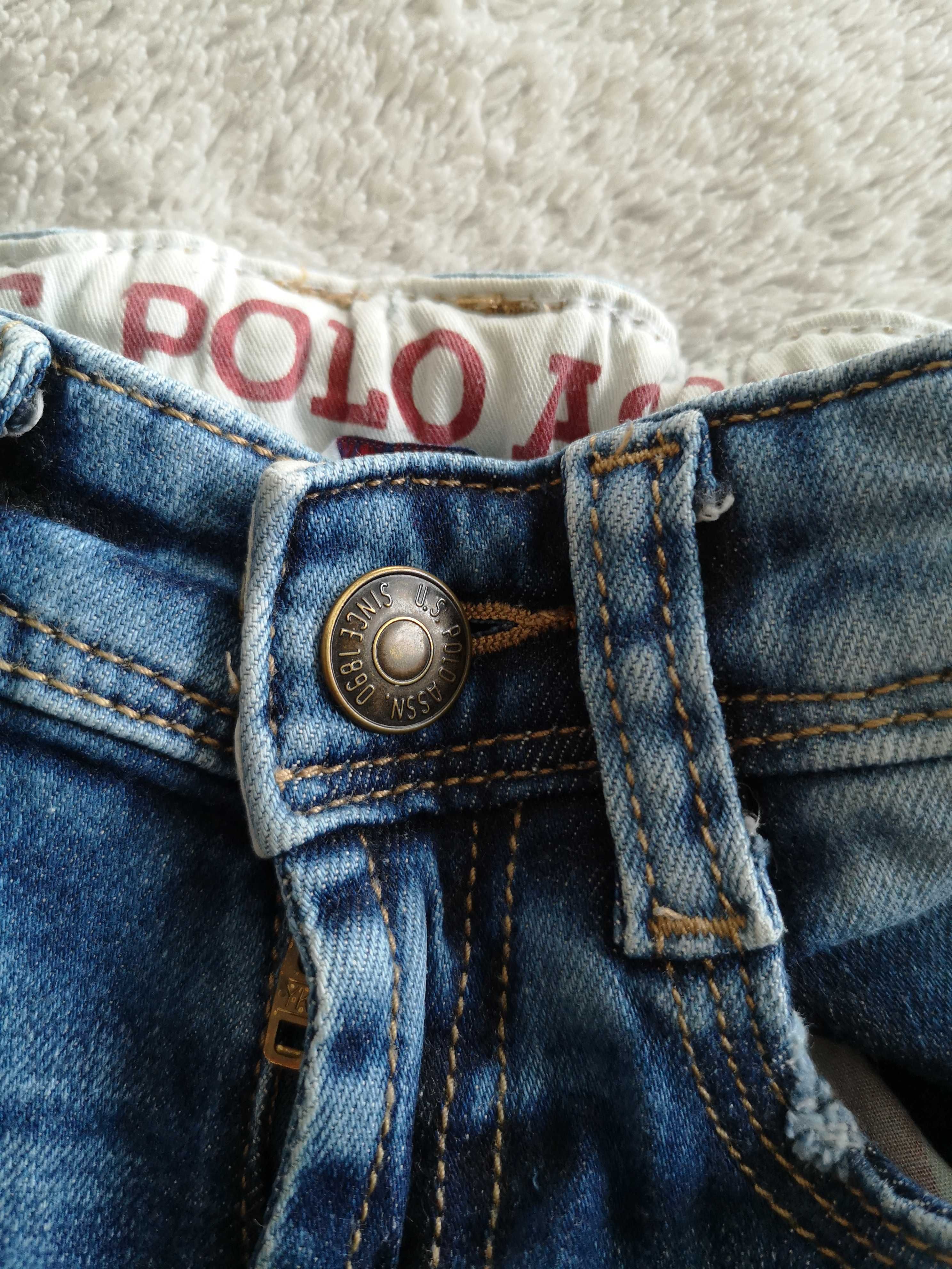 Niebieskie przecierane spodnie jeansowe jeansy U.S. Polo Assn. 98 104