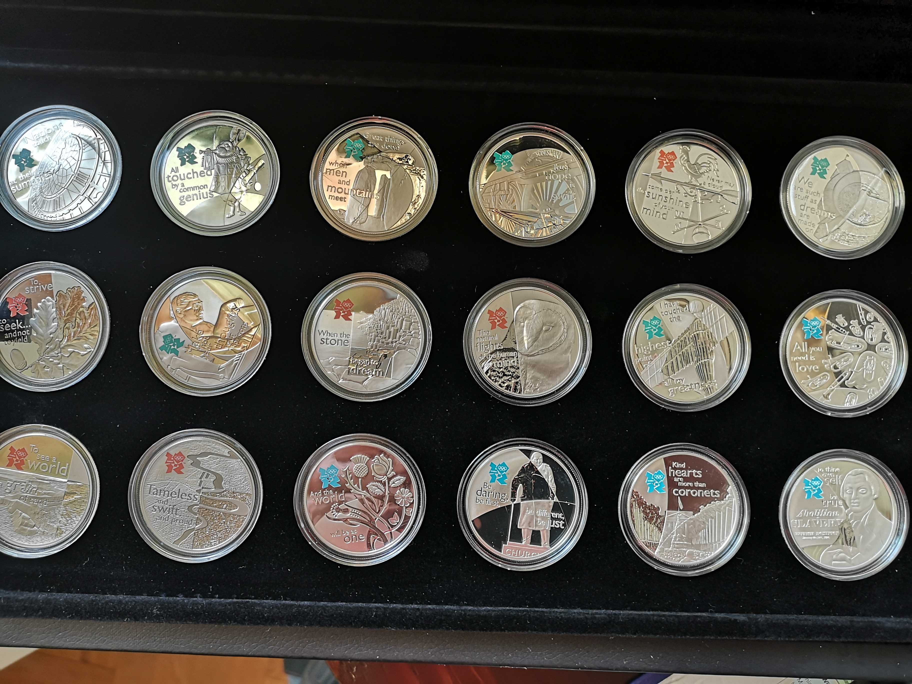 kolekcja monet 5 funtowych z okazji Olimpiady w Londynie 2012
