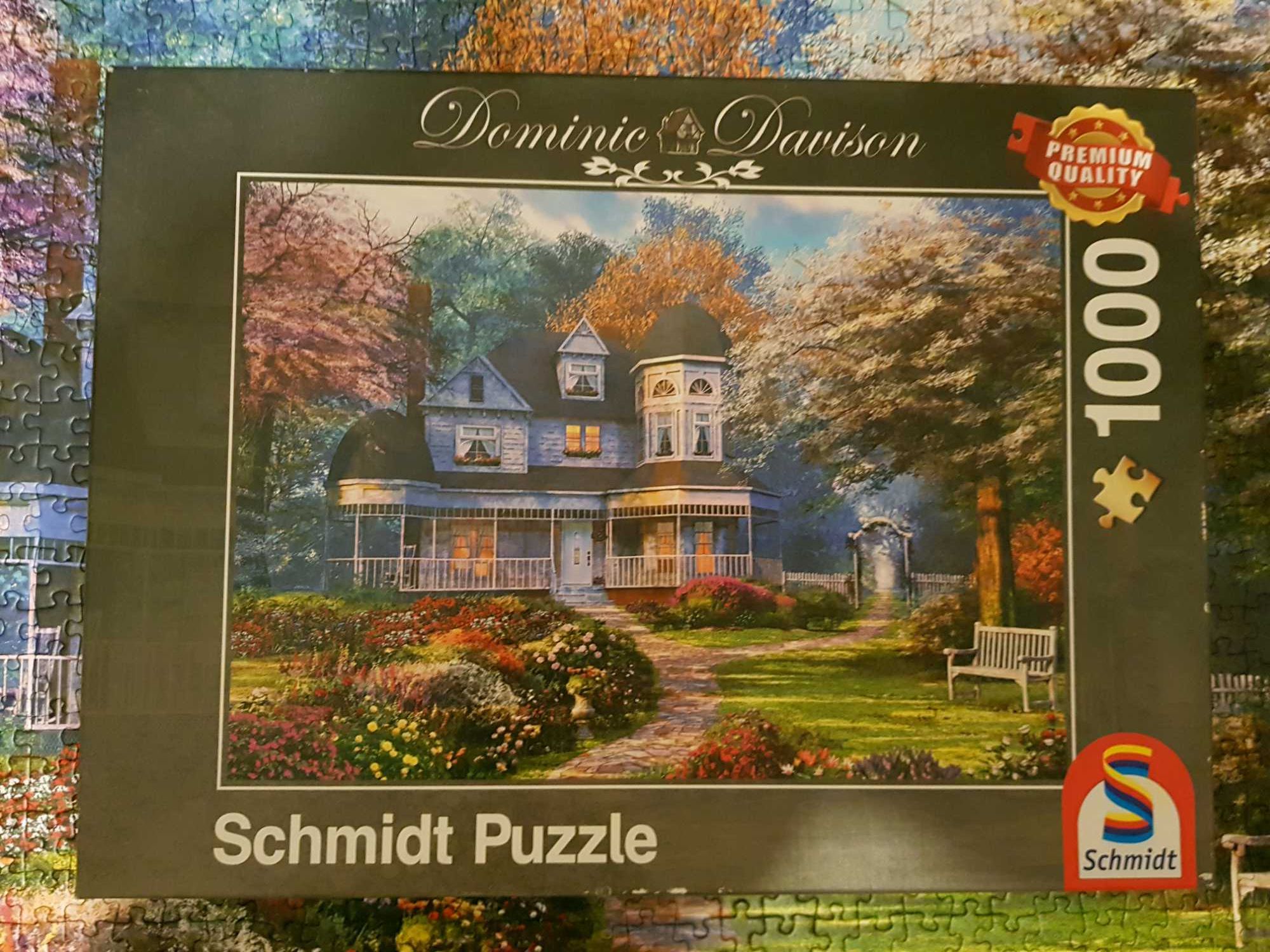 Puzzle Schmidt Dominic Davison 1000 domek rezydencja ogród kompletne