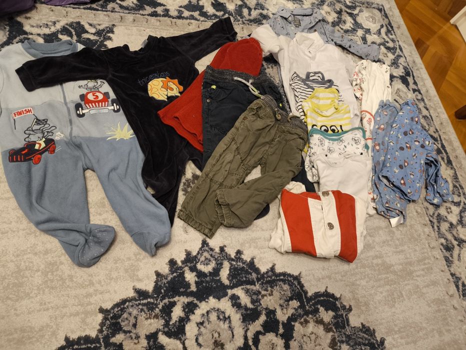 Zestaw spodni ocieplane, koszule na święta paczka dla chłopaka 80