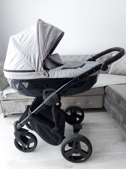 Wozek 3w1 4w1 junama diamond siwy szary siwo czarny