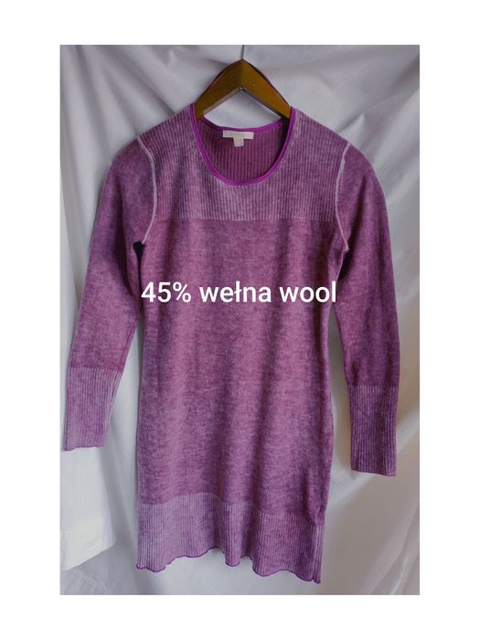 Esprit ciepła sukienka wełna dzianina tie-dye