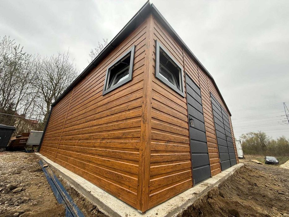 Garaż Blaszany Drewnopodobny 8x7 250 wjazdu hala wiata 10x7 10x8 12x6