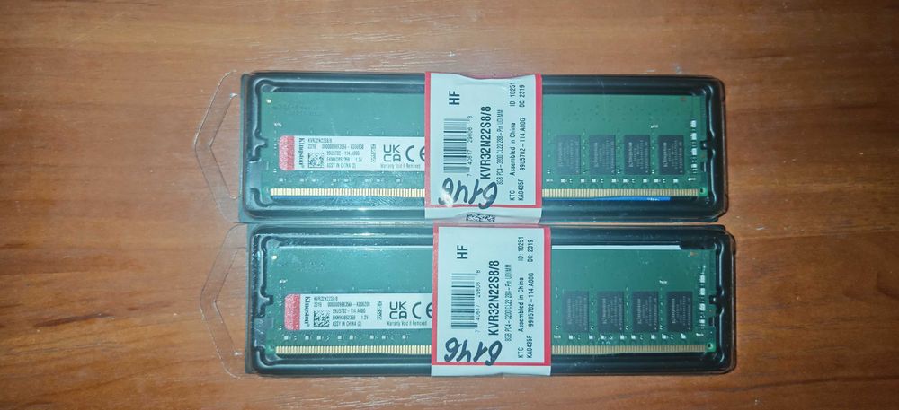 Нова! DDR4 1x8GB, 2x8GB 3200MHz Kingston